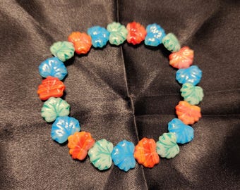 Summer Leaf Bead Bracelet