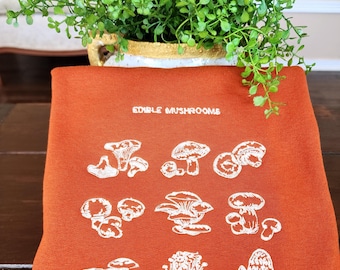 Embroidered Mushroom Sweatshirt: Cottagecore Fungi Pullover, Nature Lover Gift