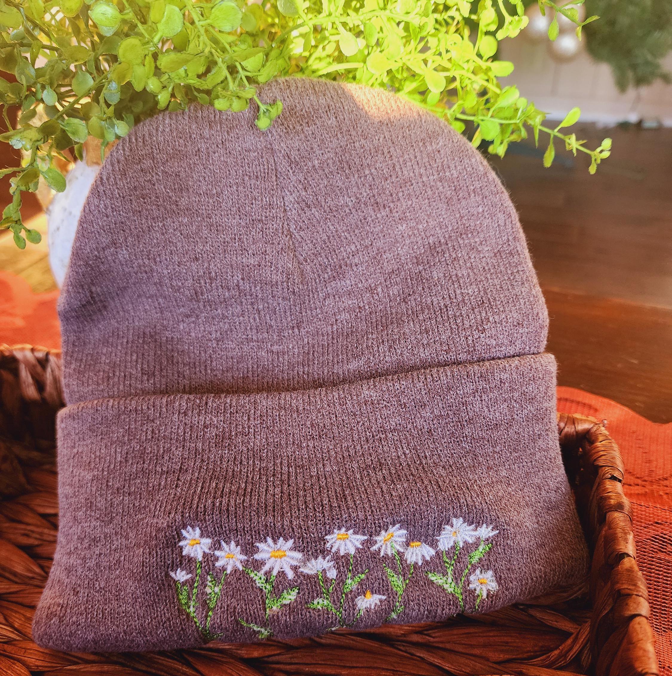 Carhartt Beanie Embroidered Daisies - Etsy
