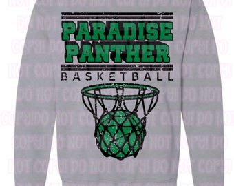 Mascota de baloncesto personalizada en formato PNG • Diseño de ropa con espíritu escolar (descarga digital)