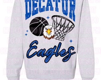 Mascota de baloncesto personalizada en formato PNG • Diseño de ropa con espíritu escolar (descarga digital)