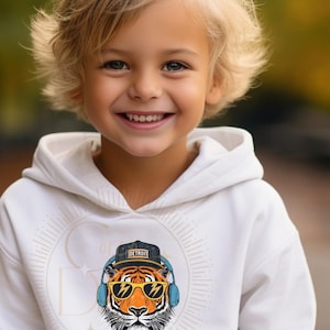 Detroit Tiger Hoodie for Kids – Youth Baseball Sweatshirt, Summer Vibes, Detroit Sports Apparel, Boys Tigers Shirt