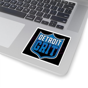 Detroit Grit Kiss-Cut Stickers | Bold Laptop Decals, Sports Team Decor, Michigan, Car Stickers, Detroit Football, Lions Football