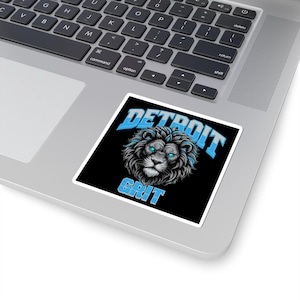 Detroit Grit Lion Kiss-Cut Stickers | Laptop Decals, Car Stickers, Sports Team Decor, Gift for Detroit Fans, Lions Football