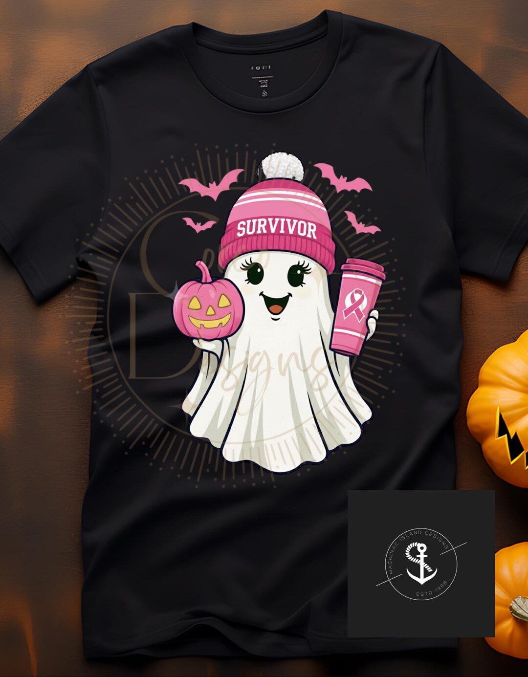 Breast Cancer Survivor Cute Ghost Halloween Unisex Tee, Pink Ribbon ...