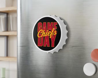 Bottle Opener, Game Day Chiefs, Football, Super Bowl, Kansas City, Man Cave, Valentine's Day Gift, Gifts For Him, Father's Day Gift