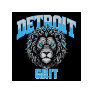 Detroit Grit Stickers, Laptop Decor, Sports Fan Gift, Customizable Stickers, Urban Style Accessories, Detroit Football, Lions Football