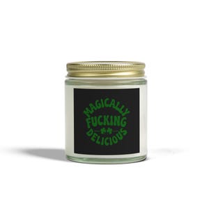 Duftkerze, Spruch Spruch, wie der Spruch magisch lecker Kokosnuss und Aprikosenwachs - St. Patrick's Day Geschenk