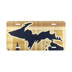Vanity Plate, Michigan Upper Peninsula, Up North, Pure Michigan, Mackinac Bridge, Camping, Motorhome, Car Accessories, License Plate, Art
