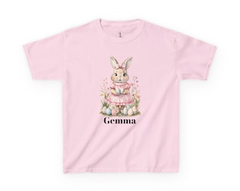 Schattig kindershirt konijntje, schattig paasshirt, babycadeau, gepersonaliseerde kinderkleding, leuke lenteoutfit, kleding dierenliefhebber
