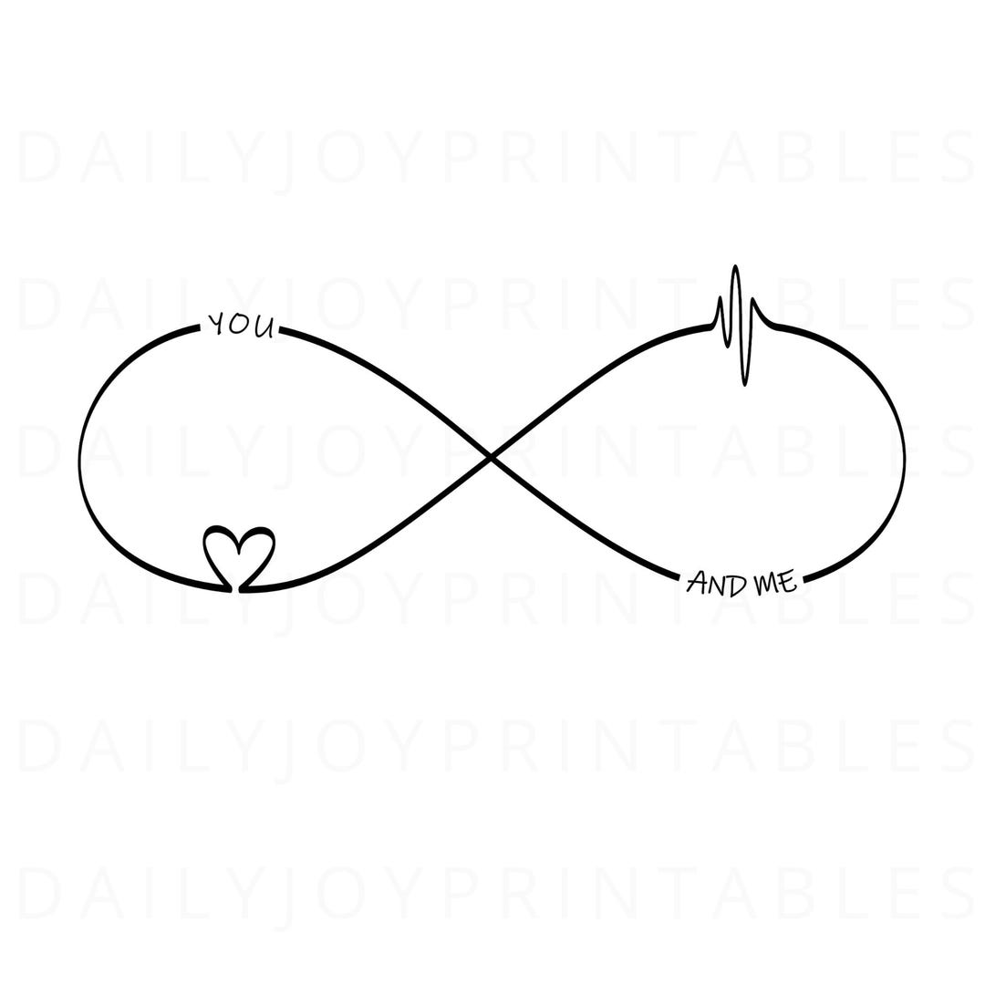 Free Printable Infinity Heart With Heart Beat