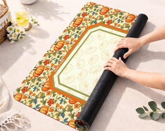 Mahjong Mat Halloween Style | Thanksgiving Mahj Mat | Pumpkin Mat for American Mahjong