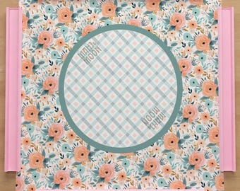 Mata do mahjonga w stylu vintage z kwiatowym wzorem | Duży, przenośny pokrowiec na stół do mahjonga w ogrodzie | Prezent dla kobiet w stylu mahjonga