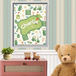 Personalized Golf Nursery Wall Art Custom Name frame Canvas Sport Nursery Decor Baby Golf Gift Heirloom Nursery Print Sporty Nursery