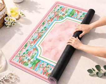 Mata do gry w mahjonga w stylu westernu kowbojskiego, amerykańska powierzchnia do gry w mahjonga z torbą do przechowywania, pokrowiec na stół w stylu pustynnym do domu, klubu i na turniej