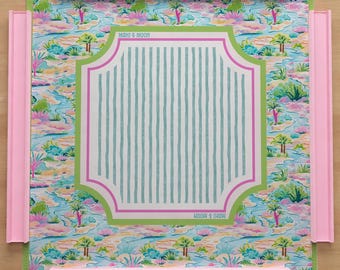 Tropikalna amerykańska mata do mahjonga, mata na stół do mahjonga z motywem palmy, kolorowe akcesoria do mahjonga