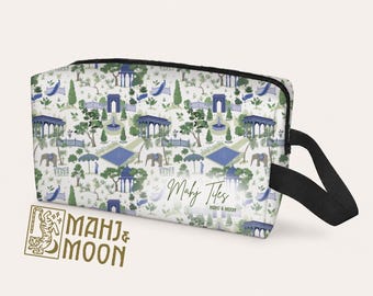 Mahjong Tile Bag, Mahjong Bag, Chinoiserie Elephant Pouch, American Mahjong, Mahjong Tile Pouch, Game Tile Bag, Rummy Tile bag