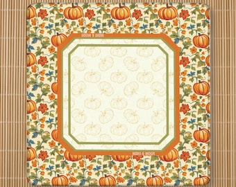 Mahjong Matte Halloween-Stil | Erntedank Mahj Mat | Kürbismatte für American Mahjong