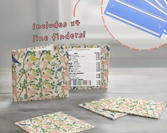 Floral Chinoiserie Mahjong Card Holder Set | Cottagecore Mahjong Accessories | Mahjong Gift for Her | Waterproof Card Protectors