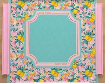 Mahjong Mat Lemon Style | Mahjong Gift Mat + Storage Bag | Pretty Non-Slip Game Mat in Pastel | American Mahjong | Gaming Table