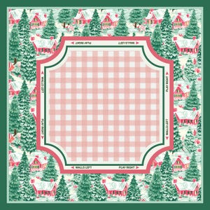 Chinoiserie Christmas Mahjong Mat & Bag: Non-Slip Polyester Game Table Mat