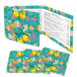 Citrus Mahjong Card Holder Set | Preppy Mahjong Accessories | Bright Lemon Mahjong Gift | Waterproof Mahjong Card Protector Set image 2