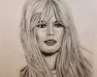 ブリジット・バルドー グラファイトの肖像画