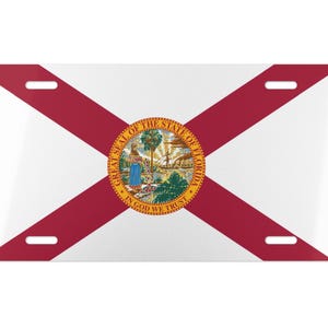Florida State Flag License Vanity Plate License Car Decoration Floridan Pride Gift Front Auto Orange State Car Florida Flag Plate
