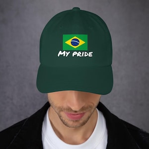 Custom Text Brazil Cap - Personalized Adjustable Brazil Flag Hat Cotton Dad Hat Unique Gift for Men & Women Brazilian Pride Custom Brazil
