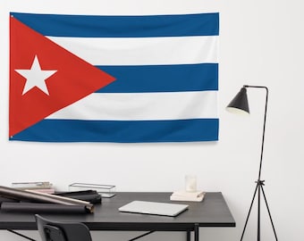 Bandiera Cuba 150x250 Cm XXL In Poliestere Resistente: Alta Qualità, UV, Antistrappo, Con Occhielli Metallici, Perfetta Per Esterno
