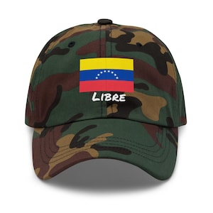 Custom Venezuela Cap Baseball Camo Venezuelan Hat Personalized Gift Venezuelan Pride Latin American Heritage Vino Tinto Venezuela Camouflage