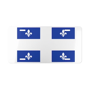 Vanity Plate Quebec Flag License Car Decoration Patriotic Gift Front Plate Canadian Montreal Auto Tag Quebecois Pride Fierte Quebecoise