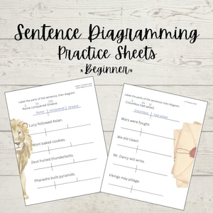 Sentence Diagramming Practice Sheets for Beginners - Etsy