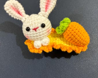 Adorable Rabbit and Carrot Barrette