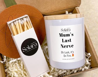 FUNNY Mum Candle Gift Set, Mum's Last Nerve Candle, Gift for mom stepmum grandma, Mother's Day, Christmas, Mum Birthday gift
