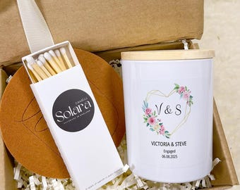 Personligt presentset med förlovningsljus, sojavax, Herr och fru-minnesmärke