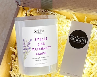 Personalised Maternity Leave Scented Candle Gift Set | Pregnancy Reveal, Baby Shower Present