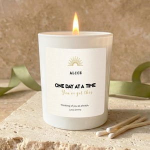 Get Well Soon Candle, One Day At A Time Encouragement Candle, Thinking of You Gift
