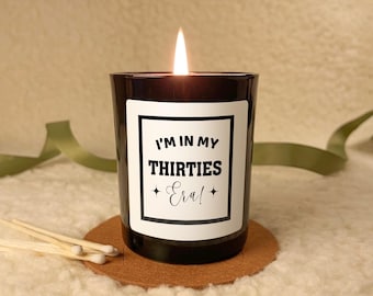 I'm In My Thirties Era - Personalised 30th Birthday Candle Gift, Milestone Birthday Present, Funny Birthday Candle for Her or Friend
