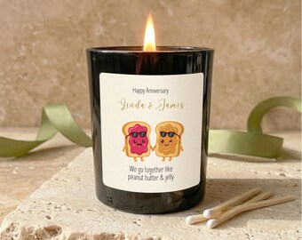 Personalised Anniversary Candle, Funny Peanut Butter Jelly Couple Gift