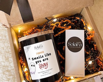 Smells Like You Are Spooky Halloween Gift, Spooky Scented Candle, Haunted Ghost Candle for Friends Sister Cousin, Halloween Candle Gift Set