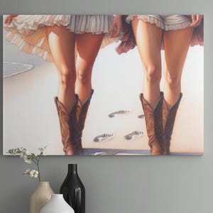Tough Cowgirls At The Beach Printable Wall Art, Cute Country Modern Wall Art Prints, Vintage Farmhouse Digital Download Art Instant Access