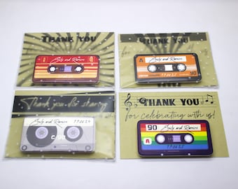 Retro Cassette Themed Personalized Wedding Bottle Opener Magnet, Wedding Souvenir, Rewind the Memories, New Model Wedding Favours