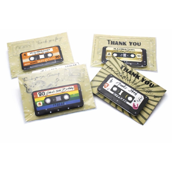 Imán de casete retro personalizado para recuerdo de cumpleaños, regalo de fiesta a granel, imán abridor de botellas personalizado para invitados