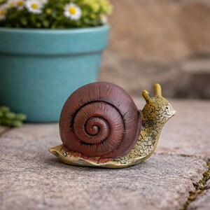 Keramik Schnecke Figur Garten Mini Statue Wald Dekor Cottagecore Ornament Indoor Outdoor Rustikal Natur Dekor Kleine Tierfigur 3,5 ''