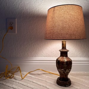 Vintage Elephant Table Lamp, Boho Tribal Decor, Ethnic Indian Lamp, Animal Elephant Motif Bedside Lamp, 1980s Rare Light, Handcrafted India