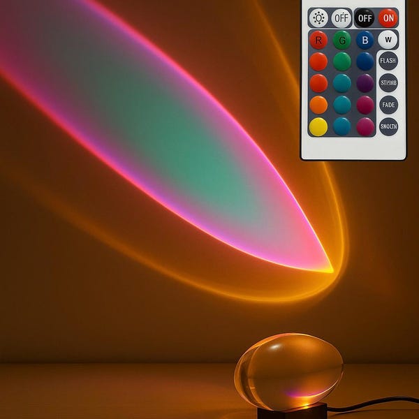 Lampada d'atmosfera Sunrise Aura Light, proiettore LED RGB con telecomando, retroilluminazione ambientale colorata, lampada da tavolo Angel Eyes regolabile, luce notturna