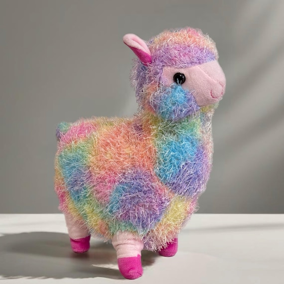 Colorful Plush Rainbow Llama Stuffed Animal, Soft and Fluffy