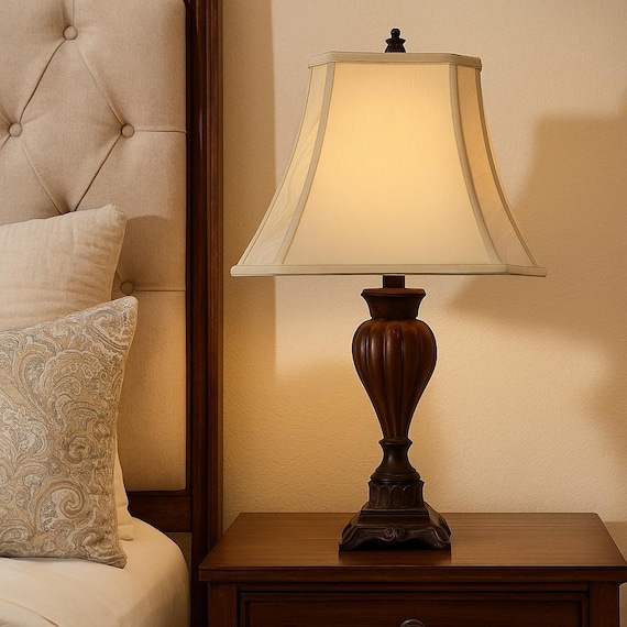 Nightstand Lamp Cream Color Table Lamps Nightstand Lamp Cream Colored Table Lamps Round Ceramic Hobnail Table Lamp:  Cream