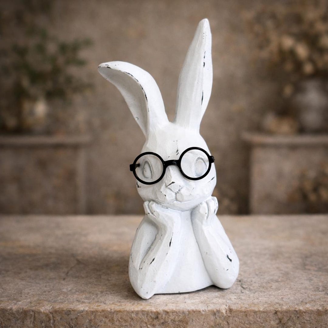Handmade Ceramic Bunny Figurine, Easter Rabbit Decor, Spring Home ...